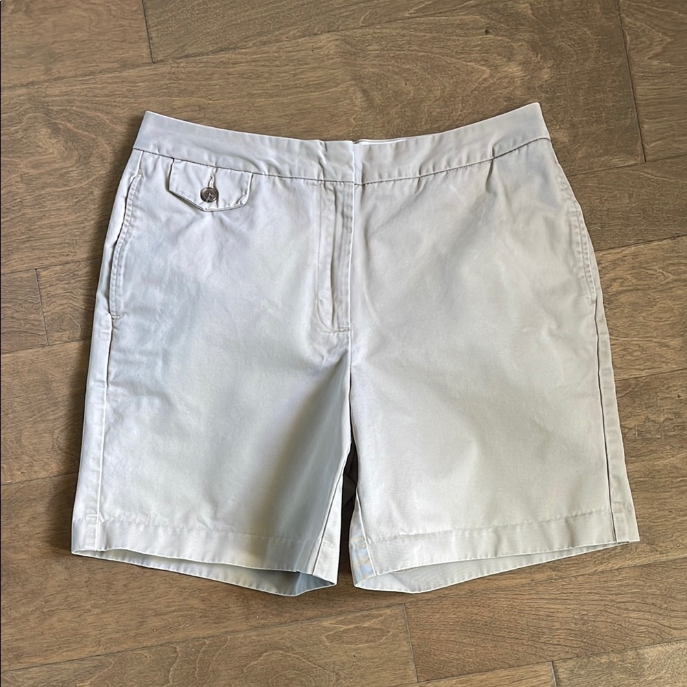 Lands End Women’s Khaki Cotton Shorts Size 8
